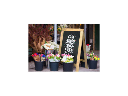 Securit Panneau trottoir NATURE, avec tableau noir, gris