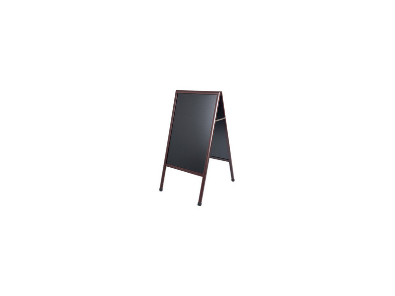 Bi-Office Panneau trottoir, avec tableau noir, noir