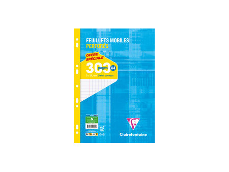 Clairefontaine Feuillets mobiles perforés, A4, seyès