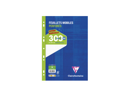 Clairefontaine Feuillets mobiles perforés, A4, seyès