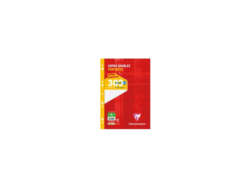 Clairefontaine Copies doubles perforées, A4, séyès