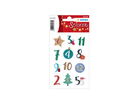 HERMA Autocollants de Noël DECOR chiffres calendrier Avent