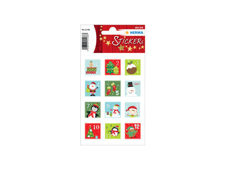 HERMA Autocollants de Noël DECOR chiffres calendrier Avent