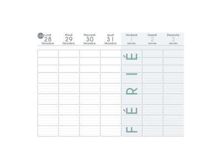 QUO VADIS Calendrier FAMILY PLANNER HEBDO, 2026/2027
