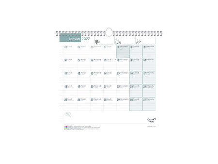 QUO VADIS Calendrier FAMILY PLANNER MENSUEL, 2026/2027