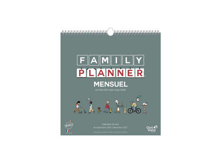 QUO VADIS Calendrier FAMILY PLANNER MENSUEL, 2026/2027