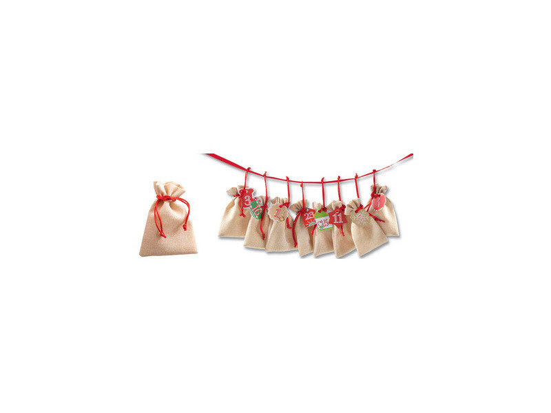 folia Kit calendrier de l'Avent, sac de jute, naturel