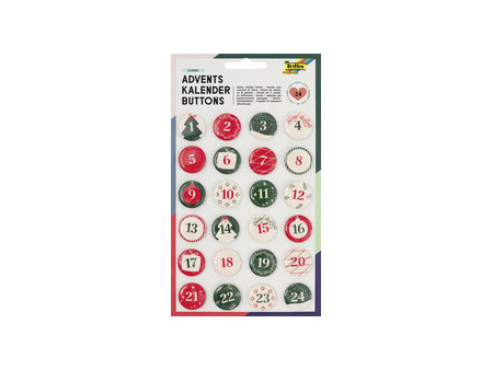 folia 'Buttons' pour calendrier de l'Avent, en tôle