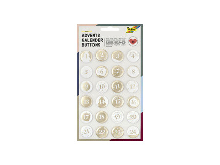 folia 'Buttons' pour calendrier de l'Avent, nacré, en tôle