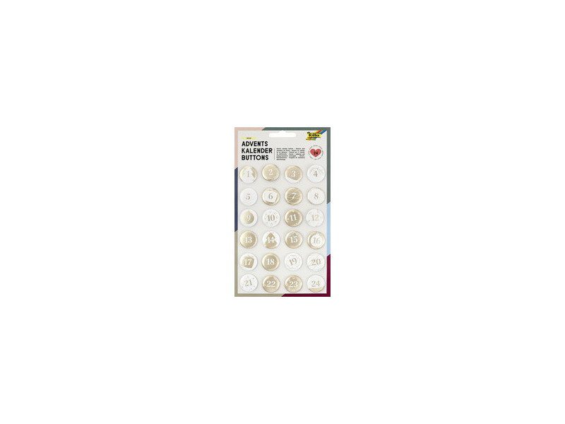 folia 'Buttons' pour calendrier de l'Avent, nacré, en tôle