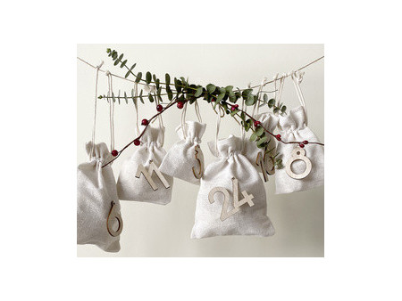 folia Chiffres en bois pour calendrier de l'Avent, naturel