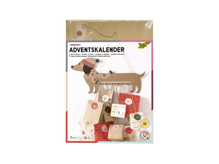 folia Kit pour calendrier de l'Avent SAUSAGE DOG, 54 pièces