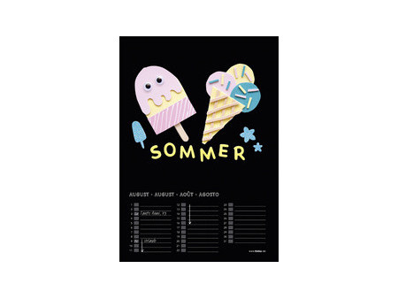folia Calendrier mural créatif, A4, 170 g/m2, noir
