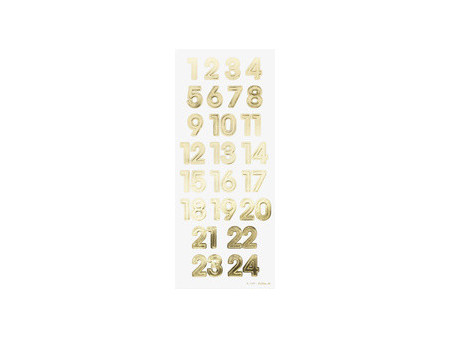 folia Stickers pour calendrier de l'Avent 'NUMBERS GOLD'