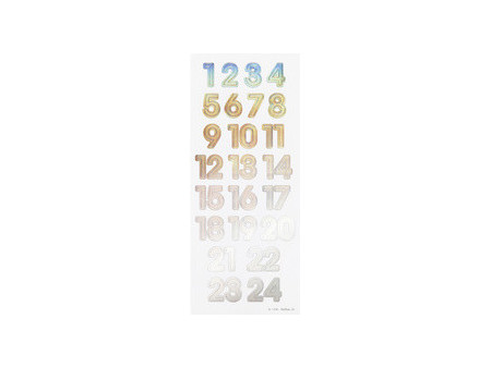 folia Stickers calendrier de l'Avent 'NUMBERS IRIDESCENT'