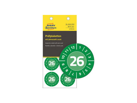AVERY Zweckform Pastille calendrier 2025 NoPeel, 20 mm, bleu