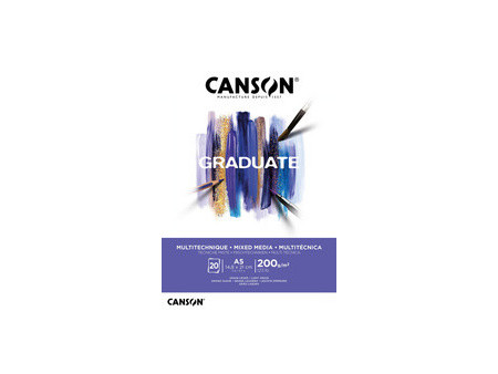 CANSON Bloc de dessin GRADUATE MIXED MEDIA, A4, blanc