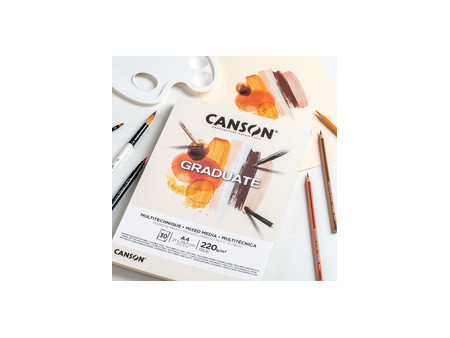 CANSON Bloc de dessin GRADUATE MIXED MEDIA, naturel, A4