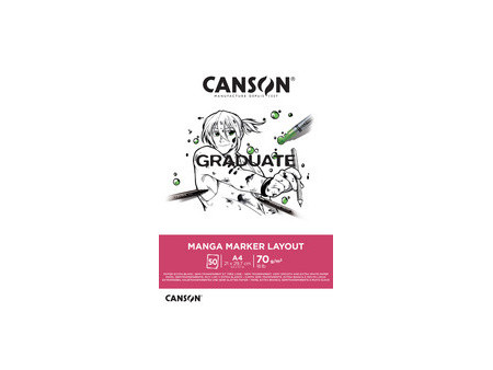 CANSON Bloc de dessin GRADUATE Manga Marker Layout, A4