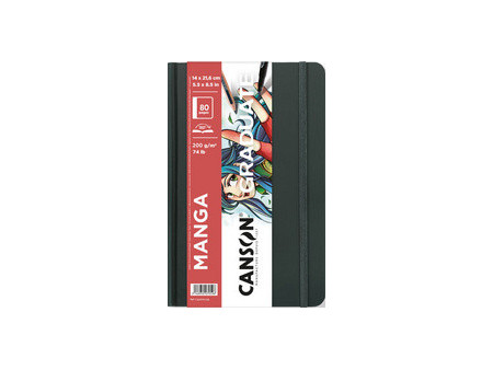 CANSON Carnet à croquis GRADUATE Manga, 140 x 216 mm, noir