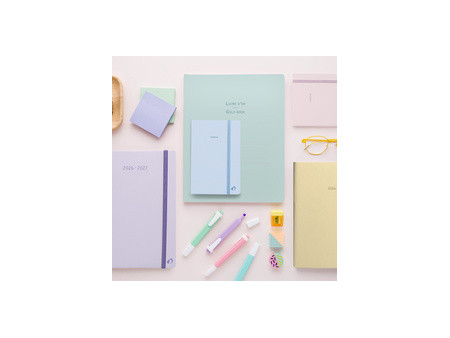 QUO VADIS Agenda PLAN NOTE 1521, 2026/2027, vert pastel