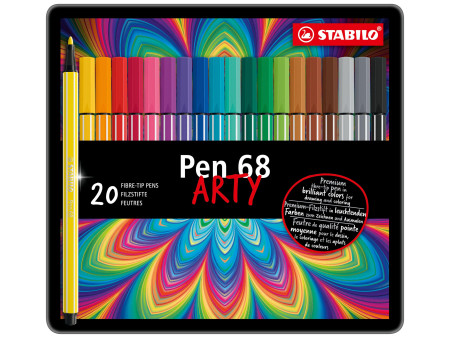 STABILO Feutre Pen 68, étui métallique de 20