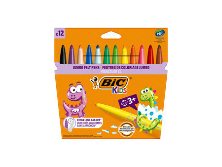 BIC KIDS Feutre Visacolor XL ecolutions, étui carton de 12
