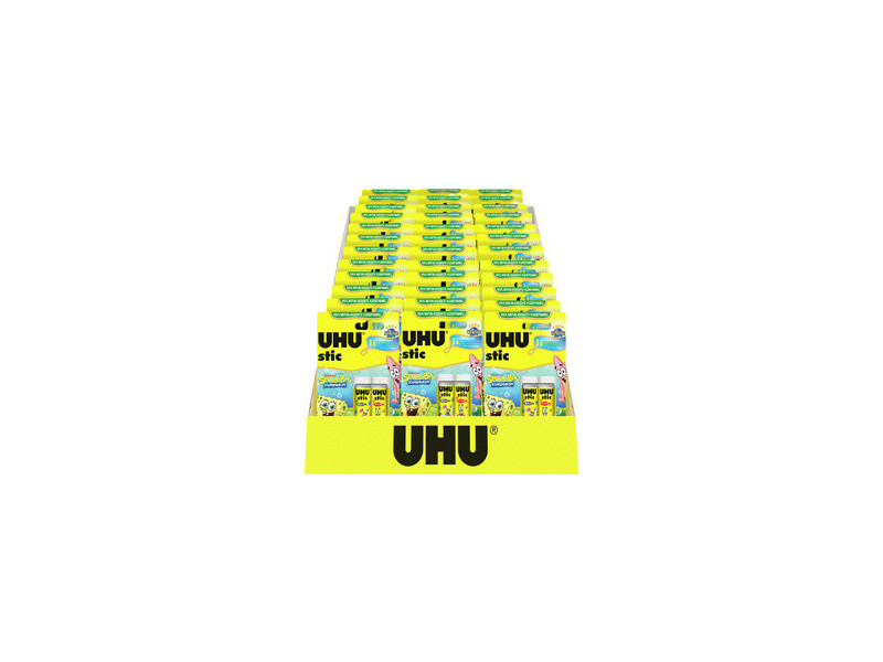 UHU Bâton de colle stic Bob l'éponge, 3 x 8,2 g, présentoir