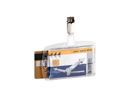 DURABLE Porte-badges avec clip DOPPELBOX, transparent