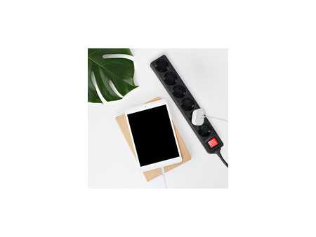 LogiLink Multiprise, 6 prises, avec interrupteur, blanc