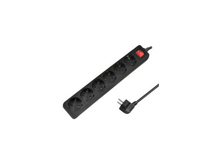 LogiLink Multiprise, 6 prises, avec interrupteur, blanc