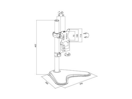 LogiLink Bras support avec socle, longueur du bras: 50 mm