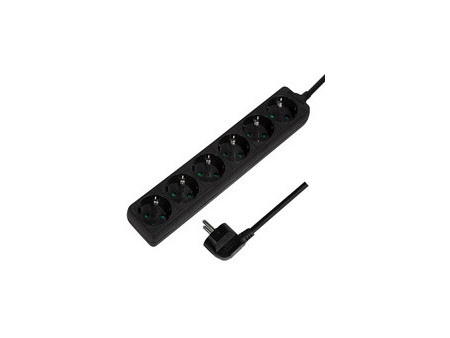 LogiLink Multiprise, 6 prises, sans interrupteur, noir