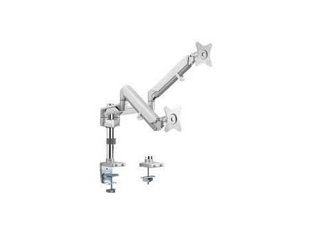 LogiLink Bras support pour deux écrans, aluminium, argent