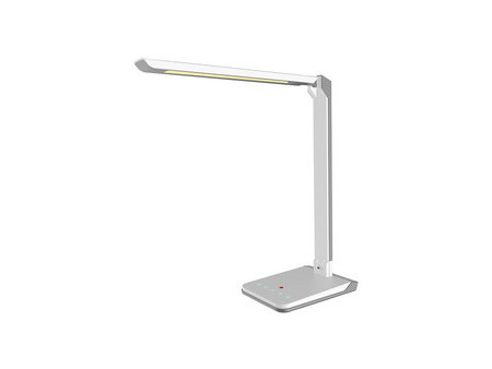 Hansa Lampe de bureau à LED Lumina, pied, gris métallisé