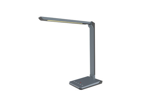 Hansa Lampe de bureau à LED Lumina, pied, gris métallisé
