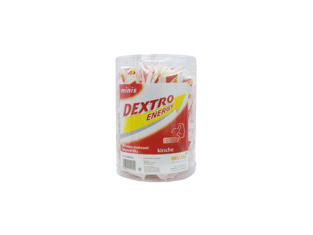 Dextro Energy Minis glucose, une boîte ronde transparente