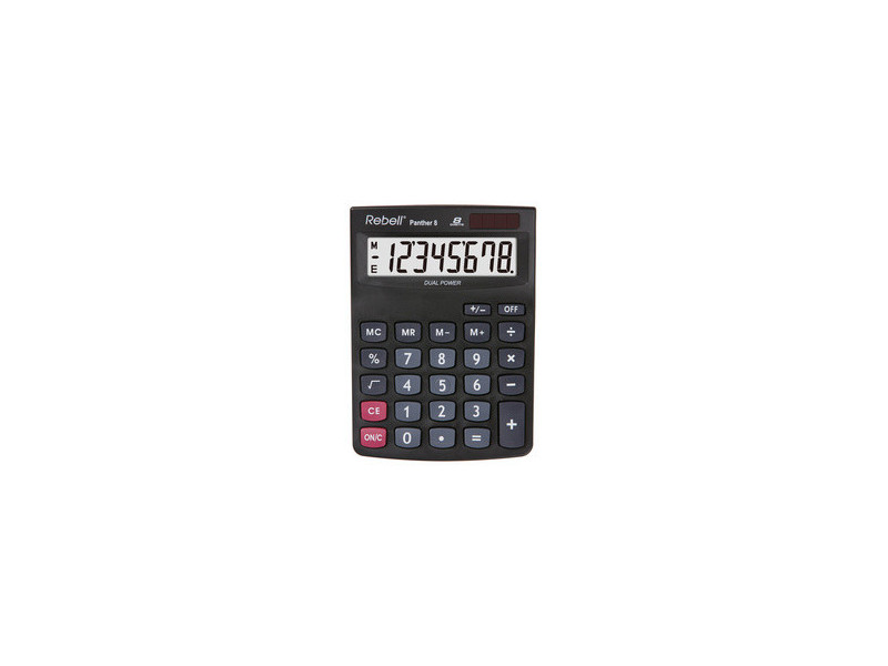 Rebell Calculatrice PANTHER 8 BX, 8 chiffres, noir
