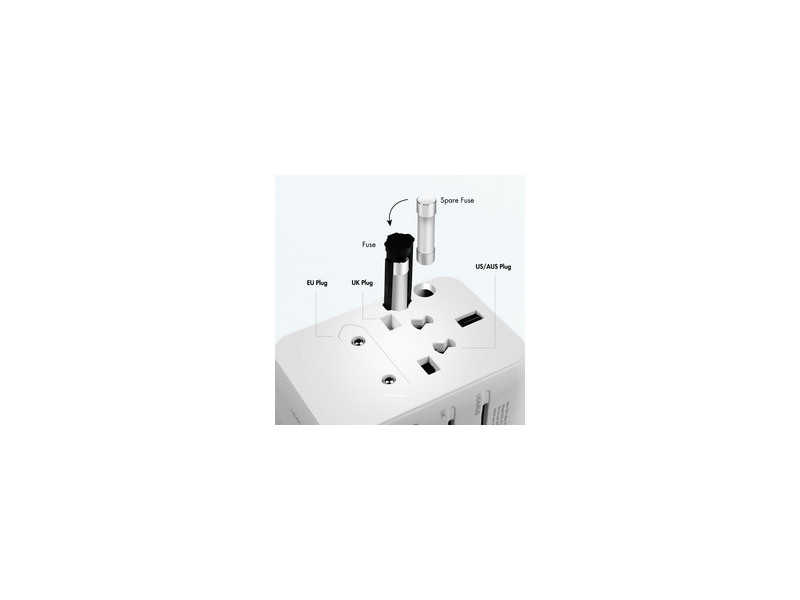 LogiLink Chargeur de voyage universel (EU/AUS/US/UK), 20 W