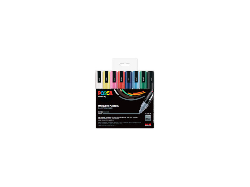POSCA Marqueur à pigment PC-5M, étui de 8, assorti Standard