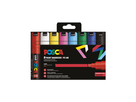 POSCA Marqueur à pigment PC-8K, étui de 8, assorti