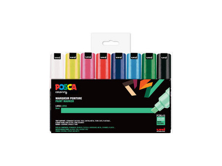 POSCA Marqueur à pigment PC-8K, étui de 8, assorti