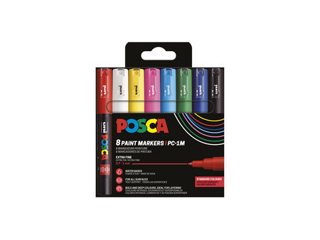 POSCA Marqueur à pigment PC-1MC, étui de 8, couleurs douces