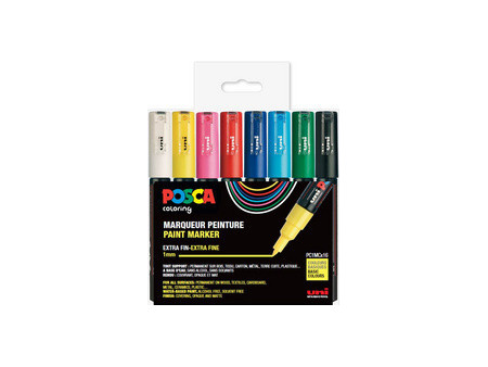 POSCA Marqueur à pigment PC-1MC, étui de 8, couleurs douces