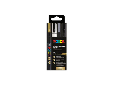 POSCA Marqueur à pigment PC-3M, étui de 4, couleurs douces