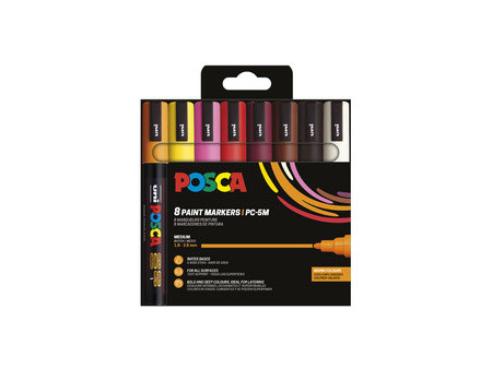 POSCA Marqueur à pigment PC-5M, étui de 8, couleurs douces