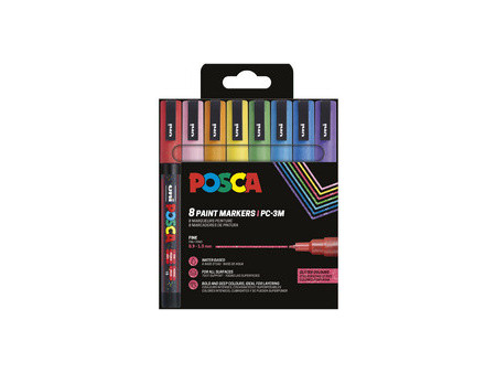 POSCA Marqueur à pigment PC-3ML pailleté, étui de 4, assorti