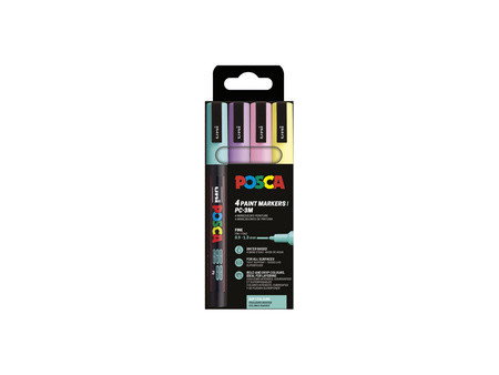 POSCA Marqueur à pigment PC-3M, étui de 4, assorti