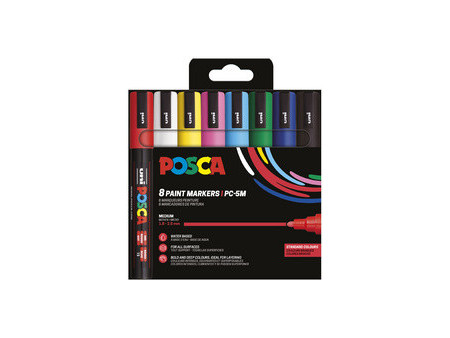 POSCA Marqueur à pigment PC-5M, étui de 8, couleurs vertes