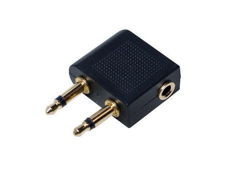 LogiLink Adaptateur audio pour avion, 2 x jack mâle 3,5 mm